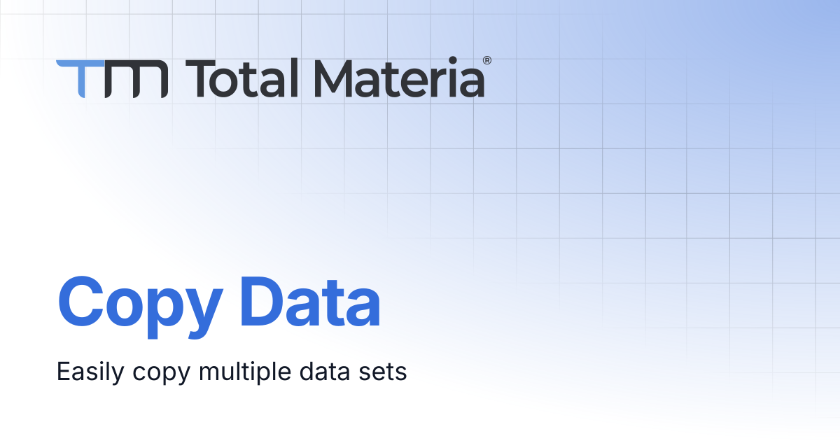 Copy Data | Integrator | Total Materia Docs